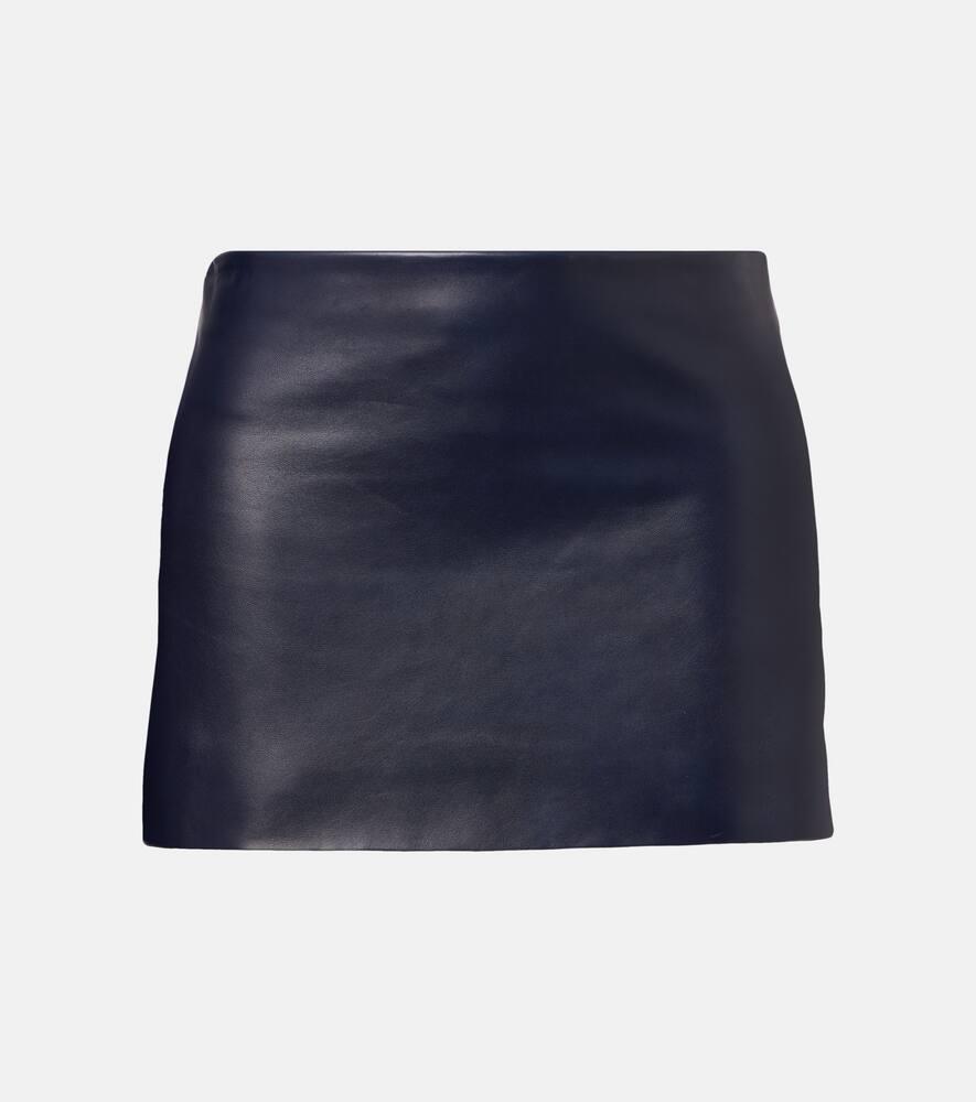 khaite jett leather miniskirt