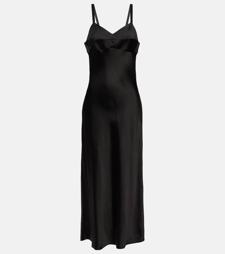 khaite joely satin slip dress