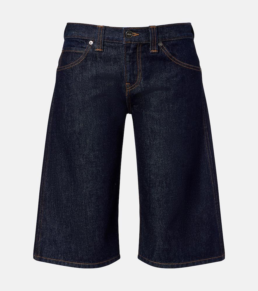 khaite kinga denim bermuda shorts
