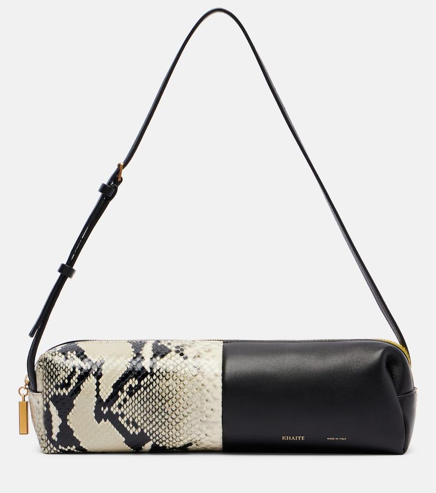 khaite kye paneled leather shoulder bag