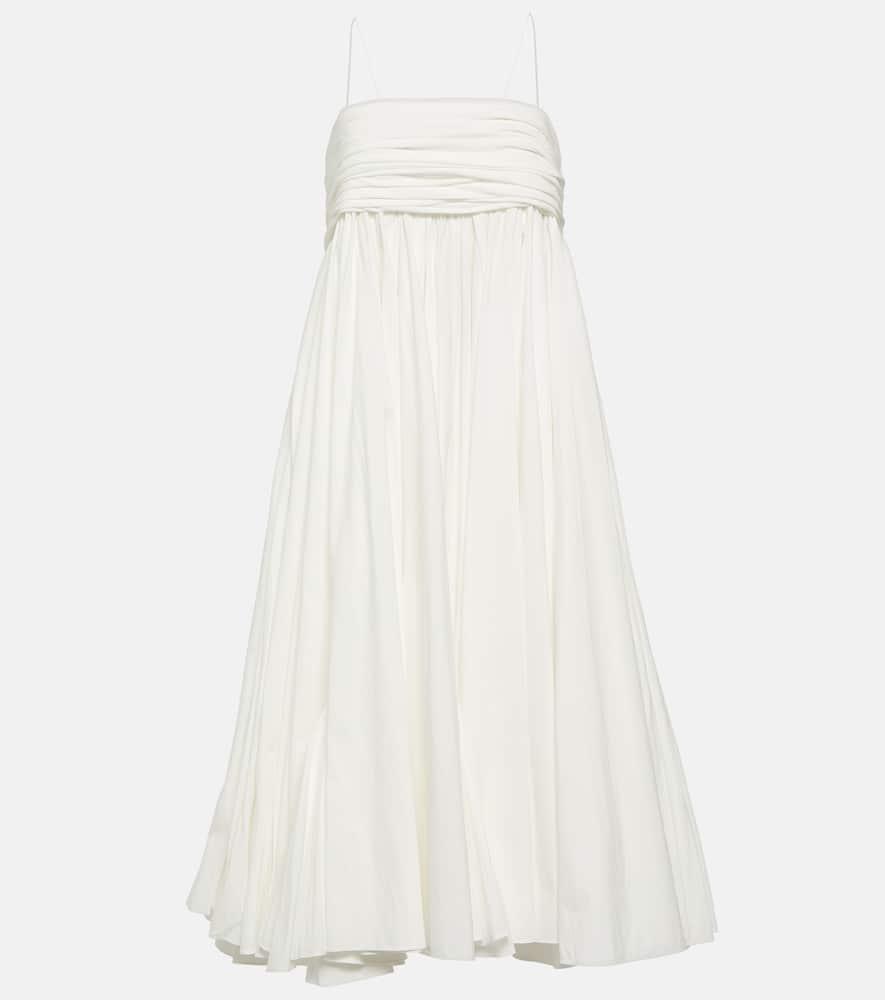 khaite lally cotton midi dress