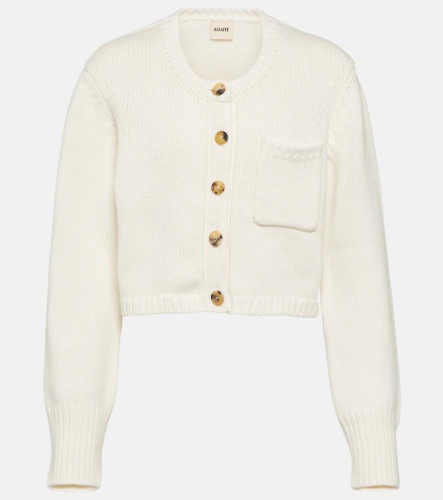khaite lavan cropped cashmere cardigan