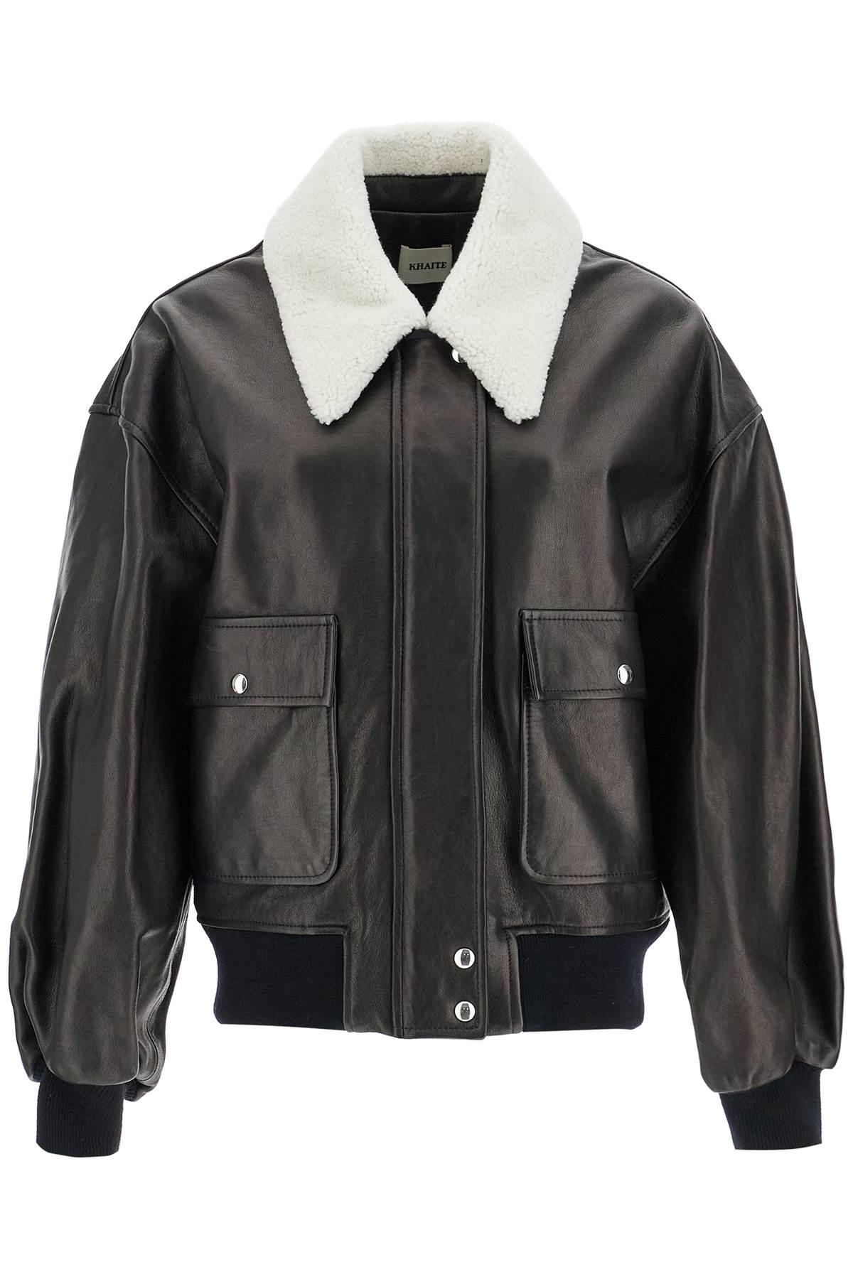 khaite leather shellar jacket