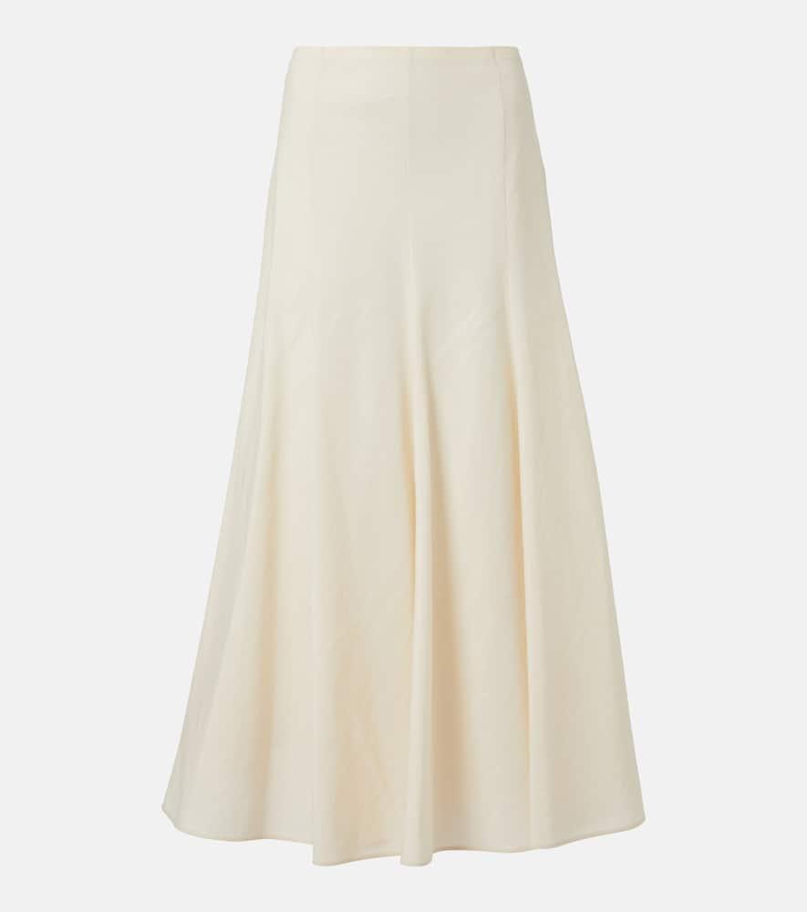 khaite lenno silk and cotton maxi skirt