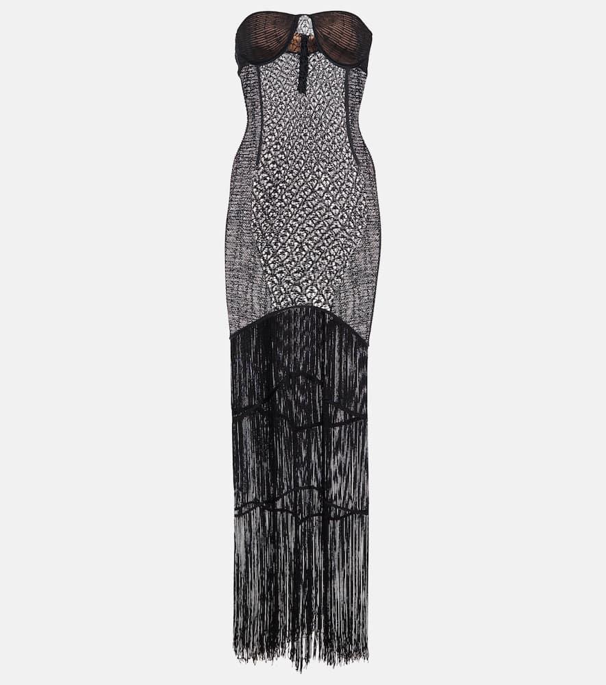 khaite liv fringed maxi dress
