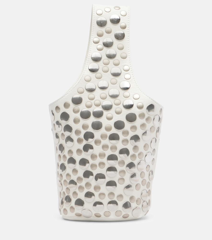 khaite livia small studded leather bucket bag