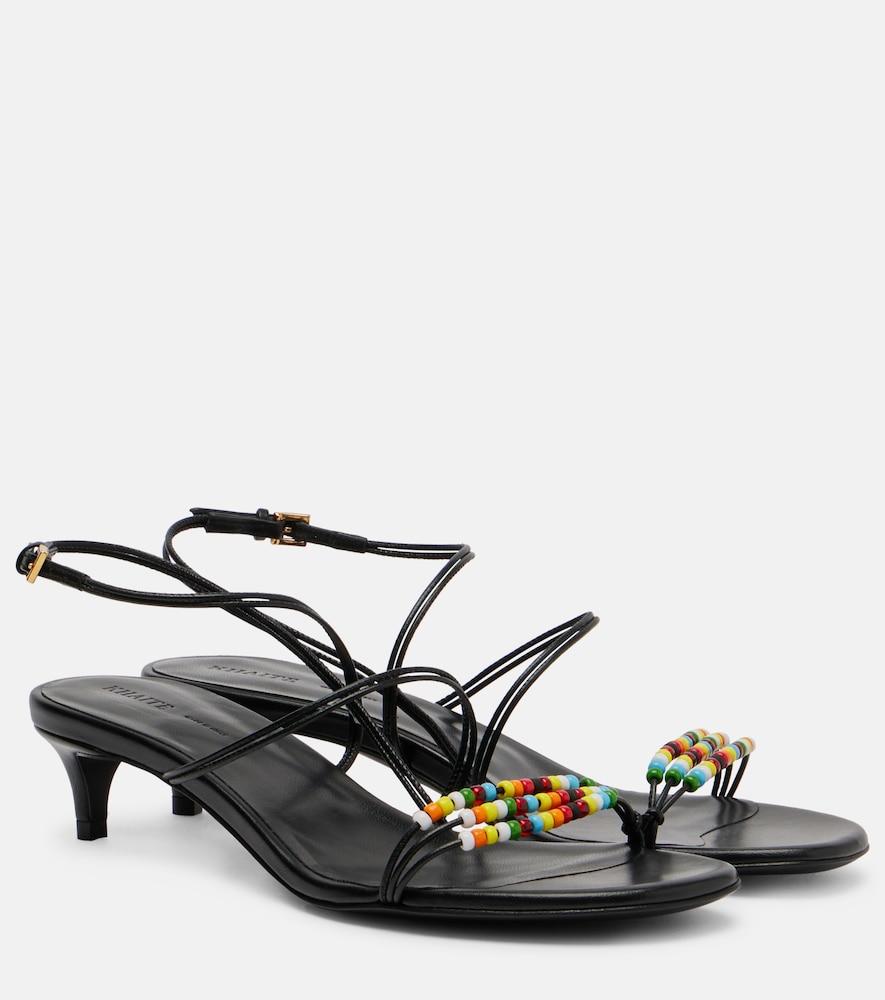 khaite loop 35 beaded leather sandals