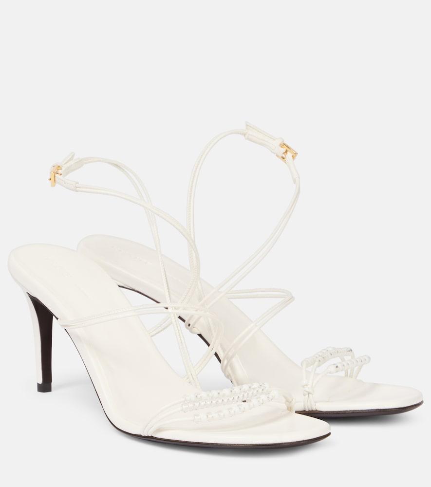 khaite loop 75 embellished leather sandals