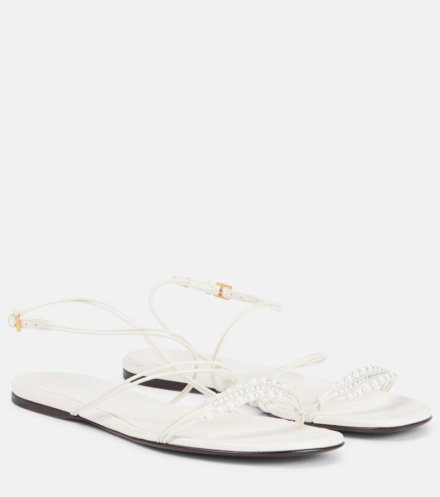 khaite loop leather sandals