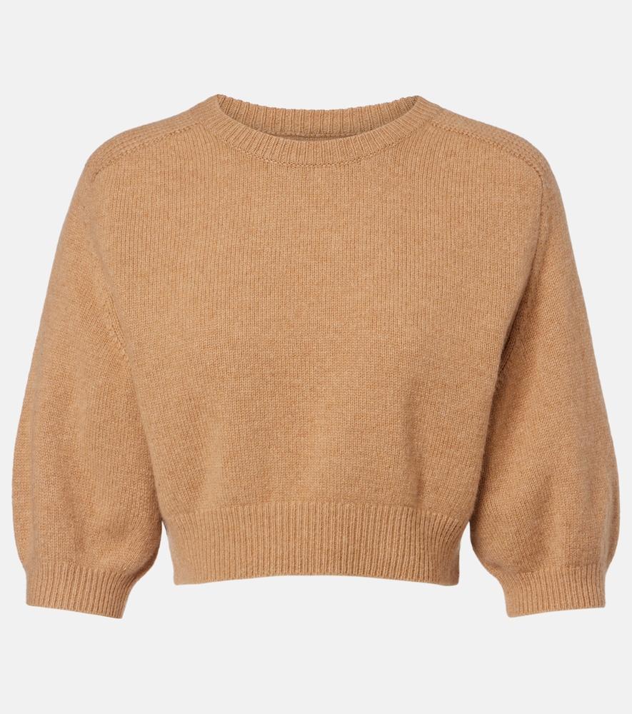 khaite lorelai cropped wool and cashmere sweater