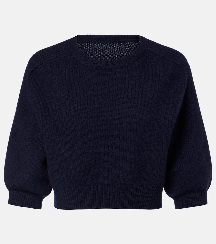 khaite lorelai cropped wool and cashmere sweater