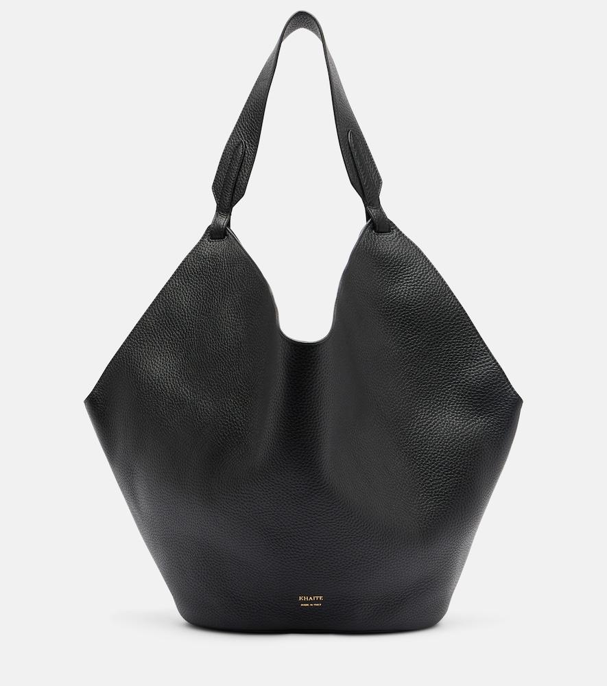 khaite lotus medium leather tote bag