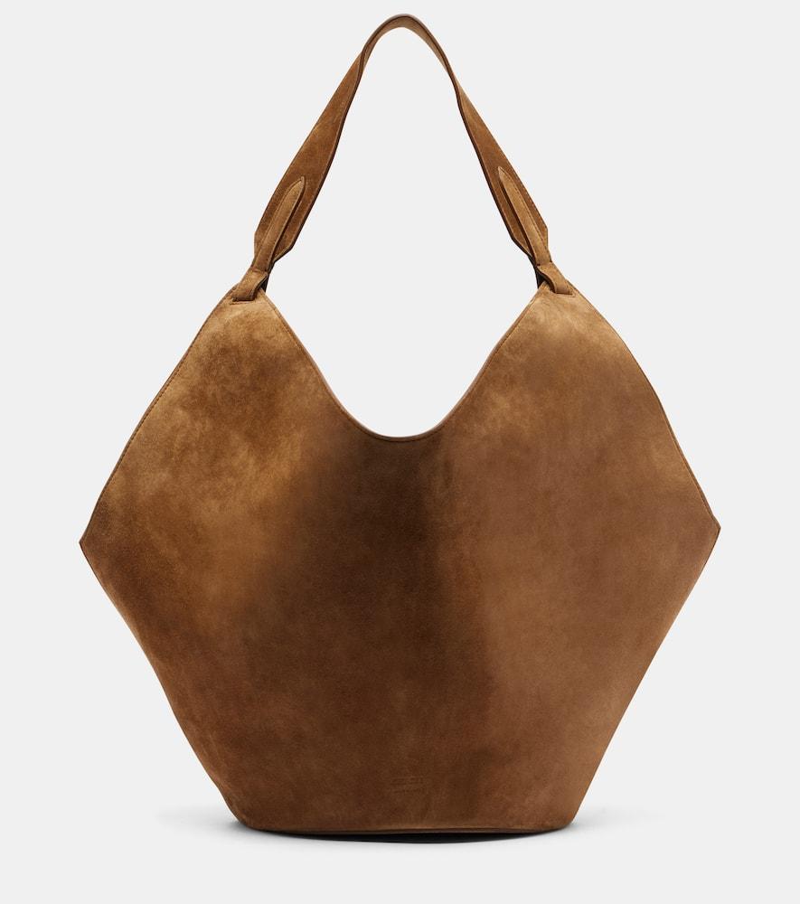 khaite lotus medium suede tote bag