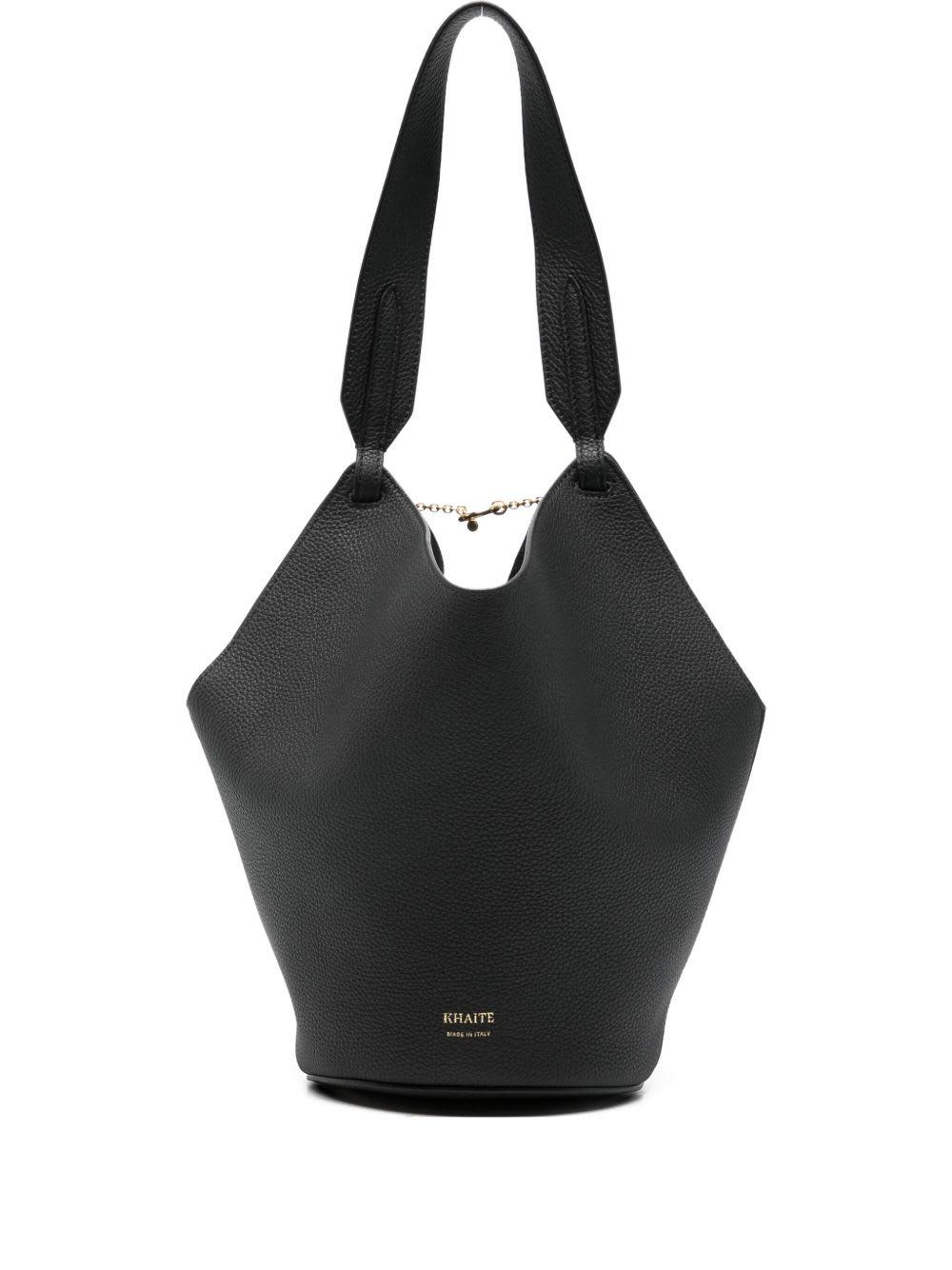 khaite lotus mini leather bucket bag