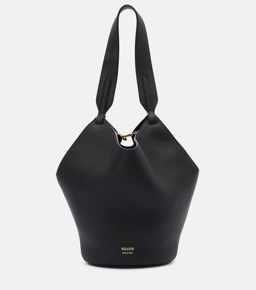 khaite lotus mini leather tote bag
