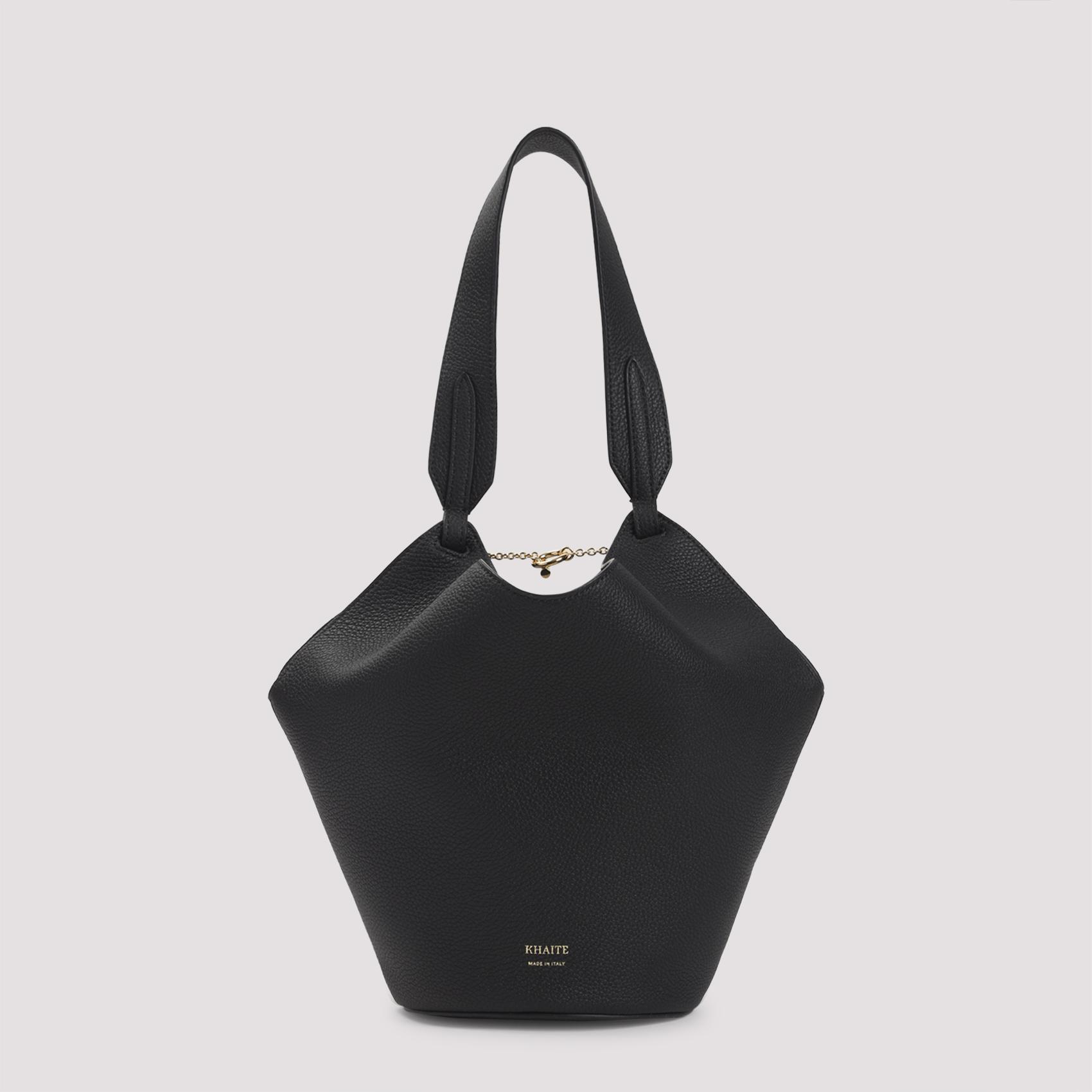 khaite lotus mini tote bag black calf skin - women