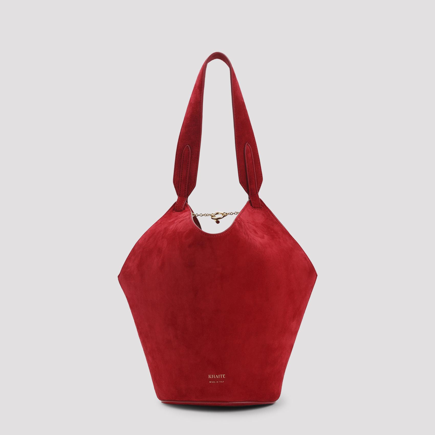 khaite lotus mini tote bag red baby calfskin - women