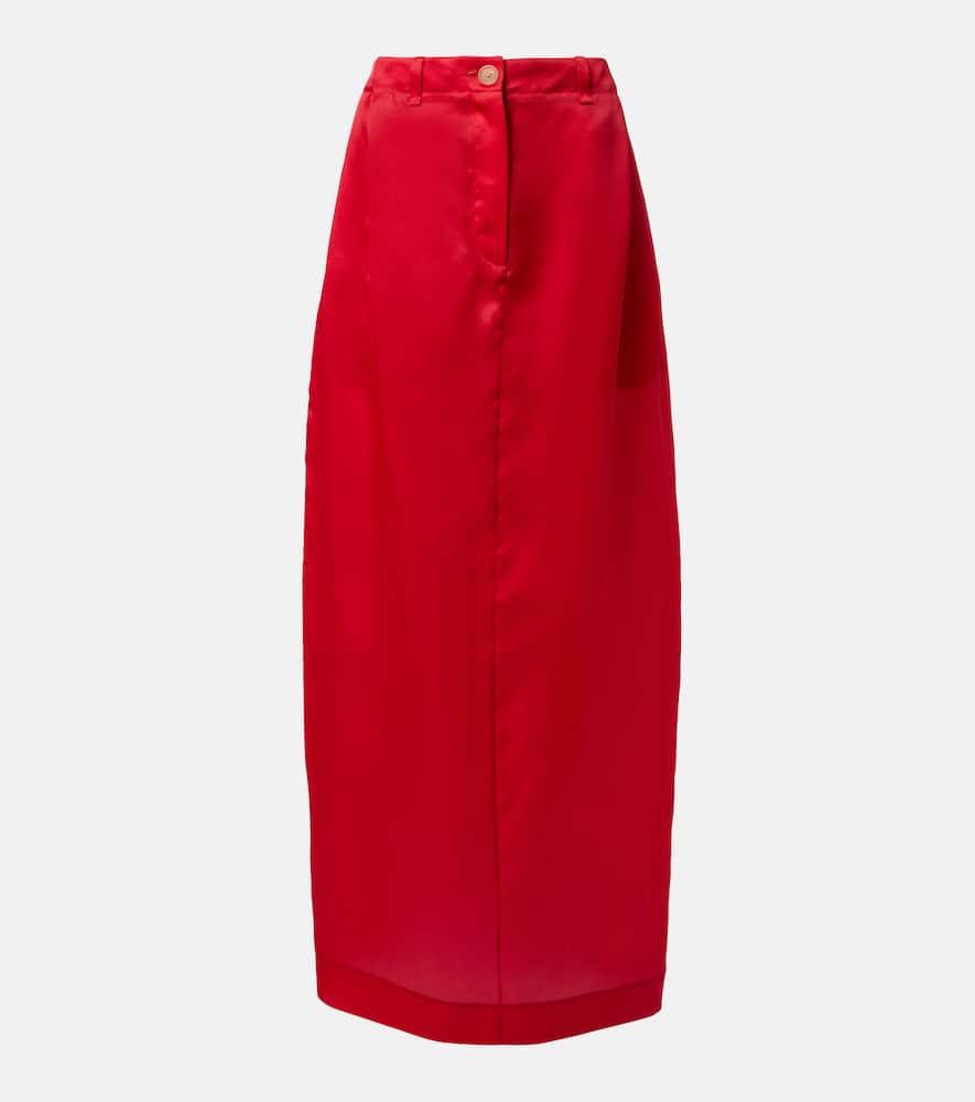 khaite lucian silk organza maxi skirt