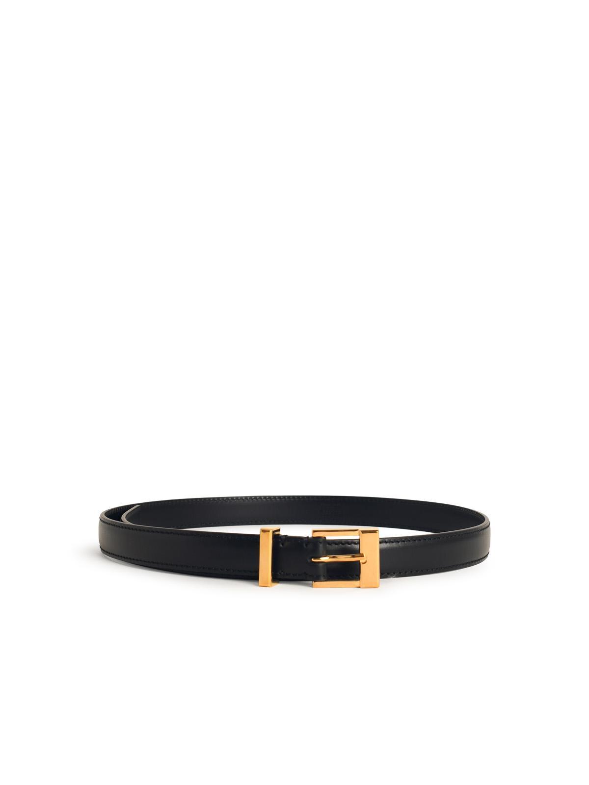 khaite manhattan black leather belt