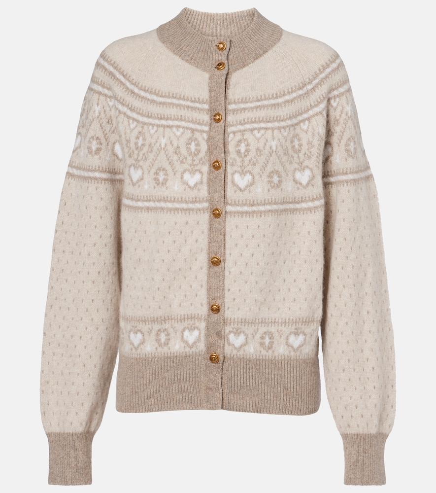 khaite marc fair isle cashmere cardigan