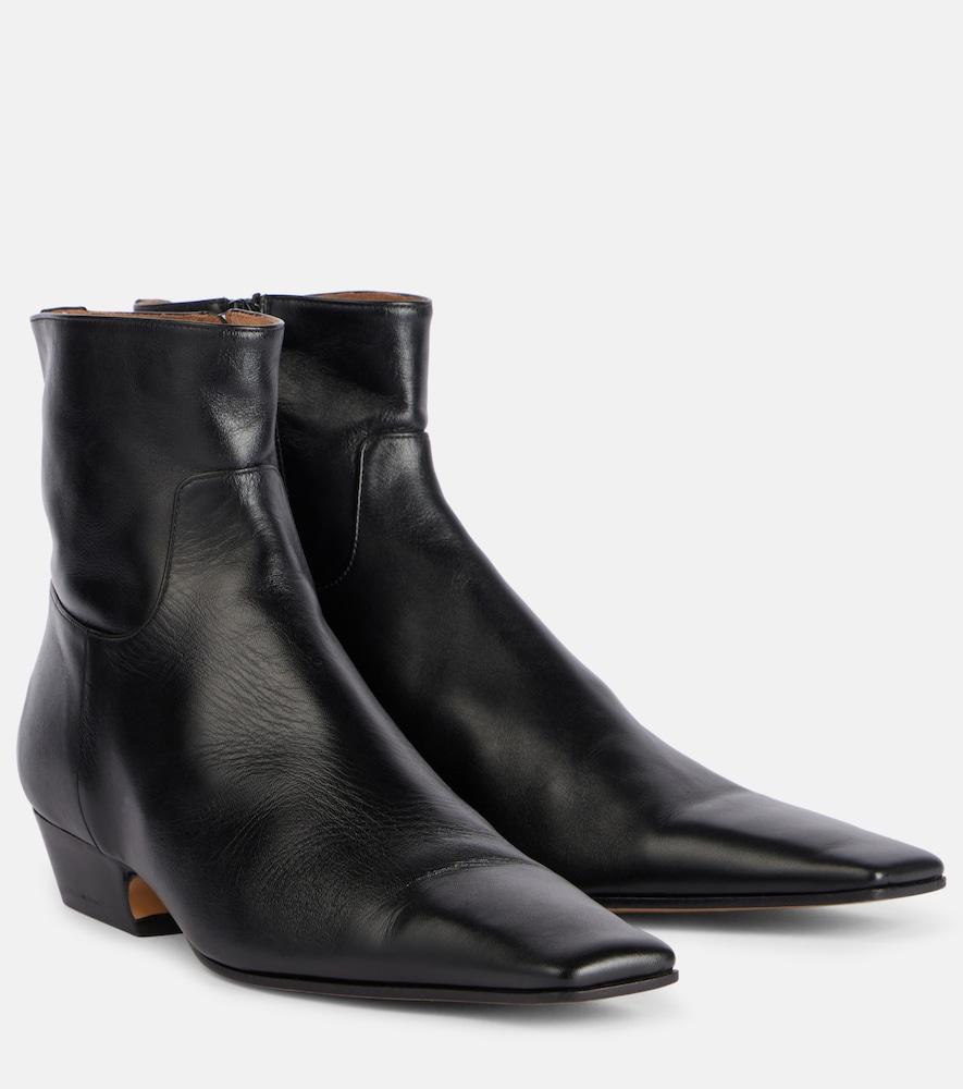 khaite marfa leather ankle boots