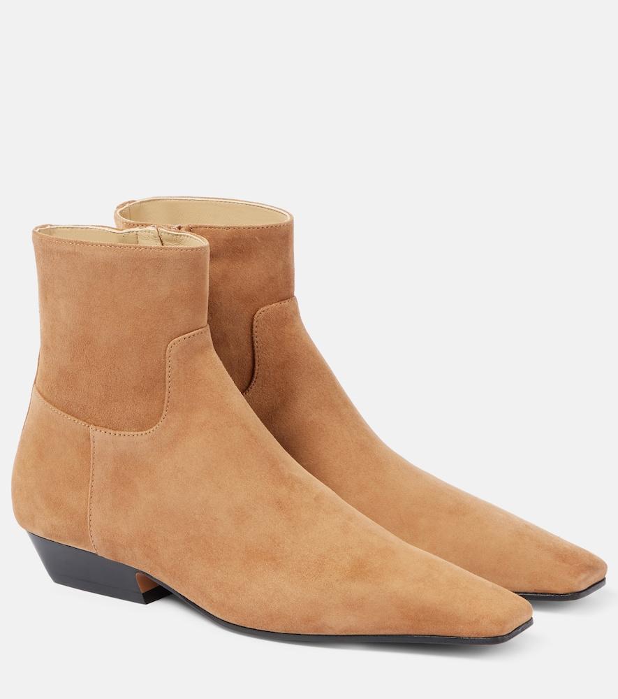 khaite marfa suede ankle boots