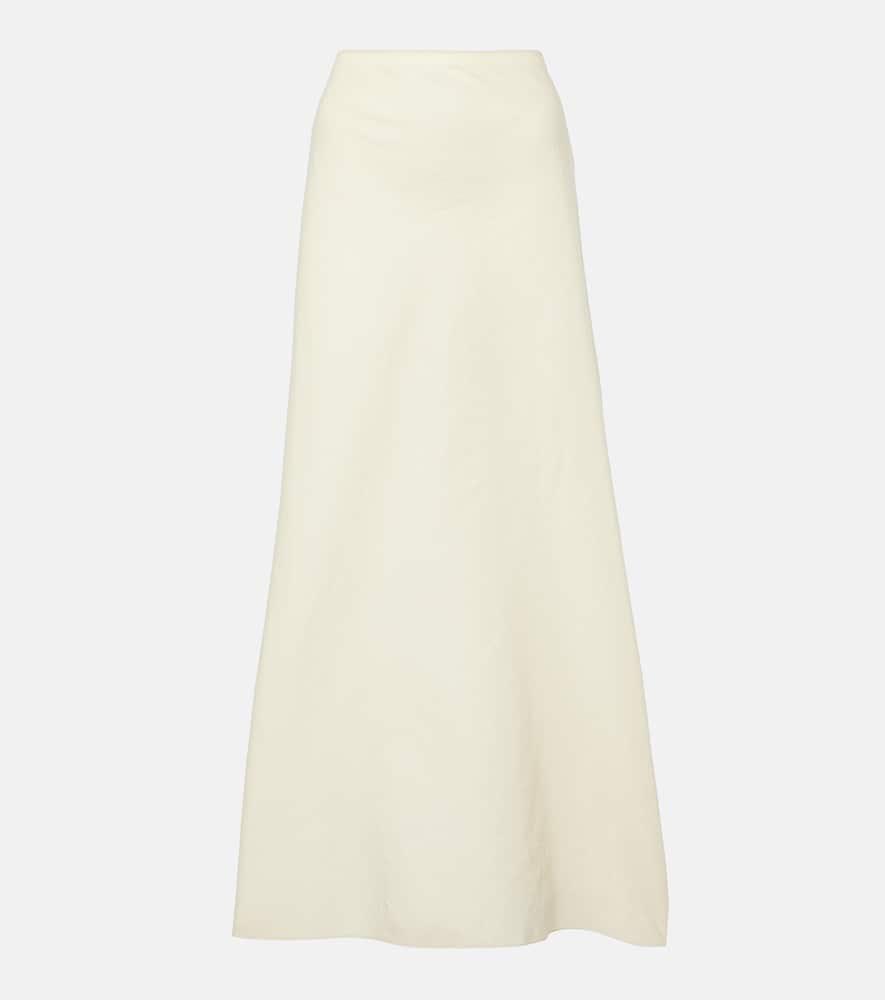 khaite mauva silk and cotton organza maxi skirt