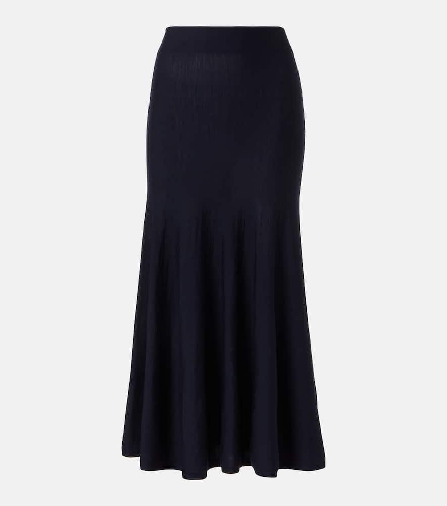 khaite mayu wool midi skirt