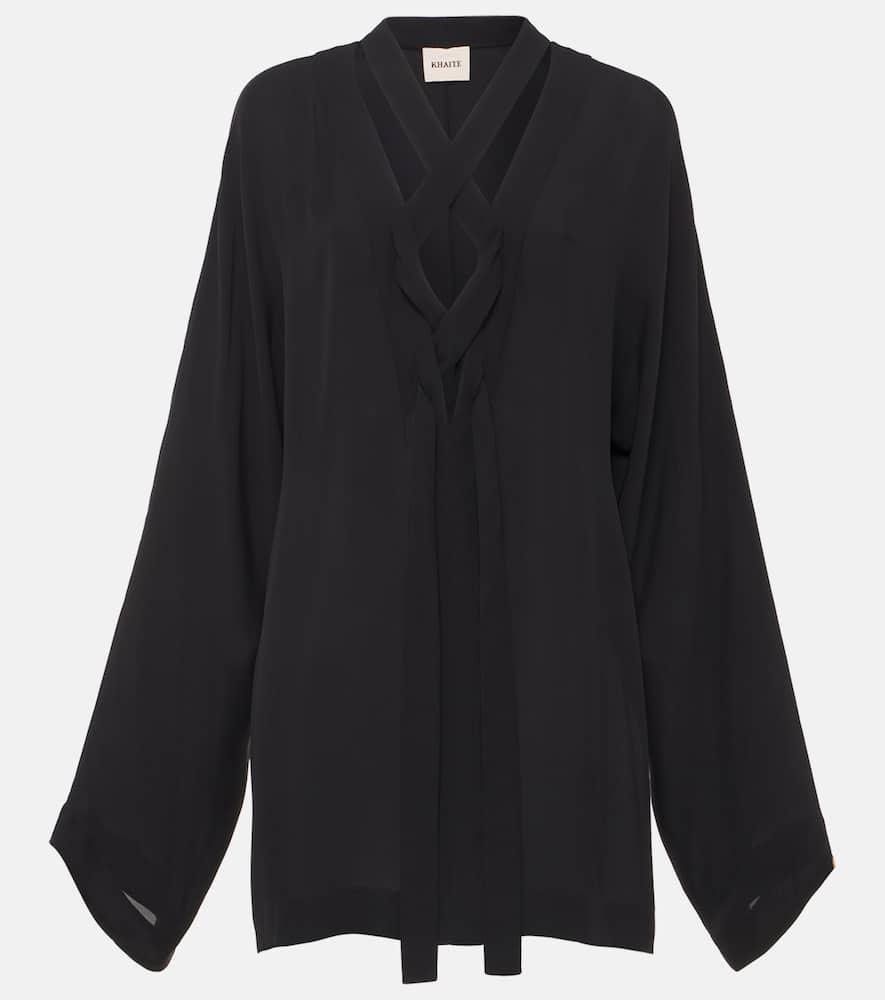 khaite mehna silk minidress