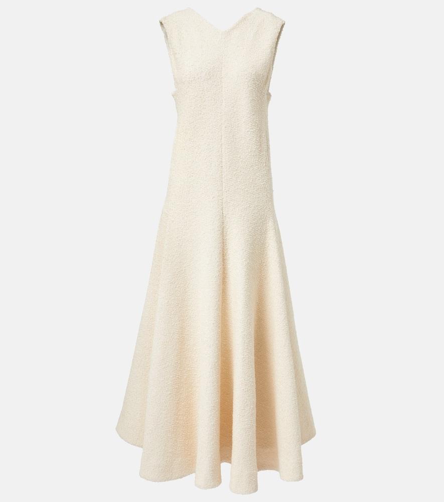 khaite mellie bouclé maxi dress