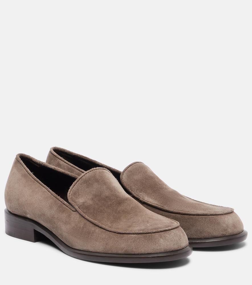 khaite miles suede loafers