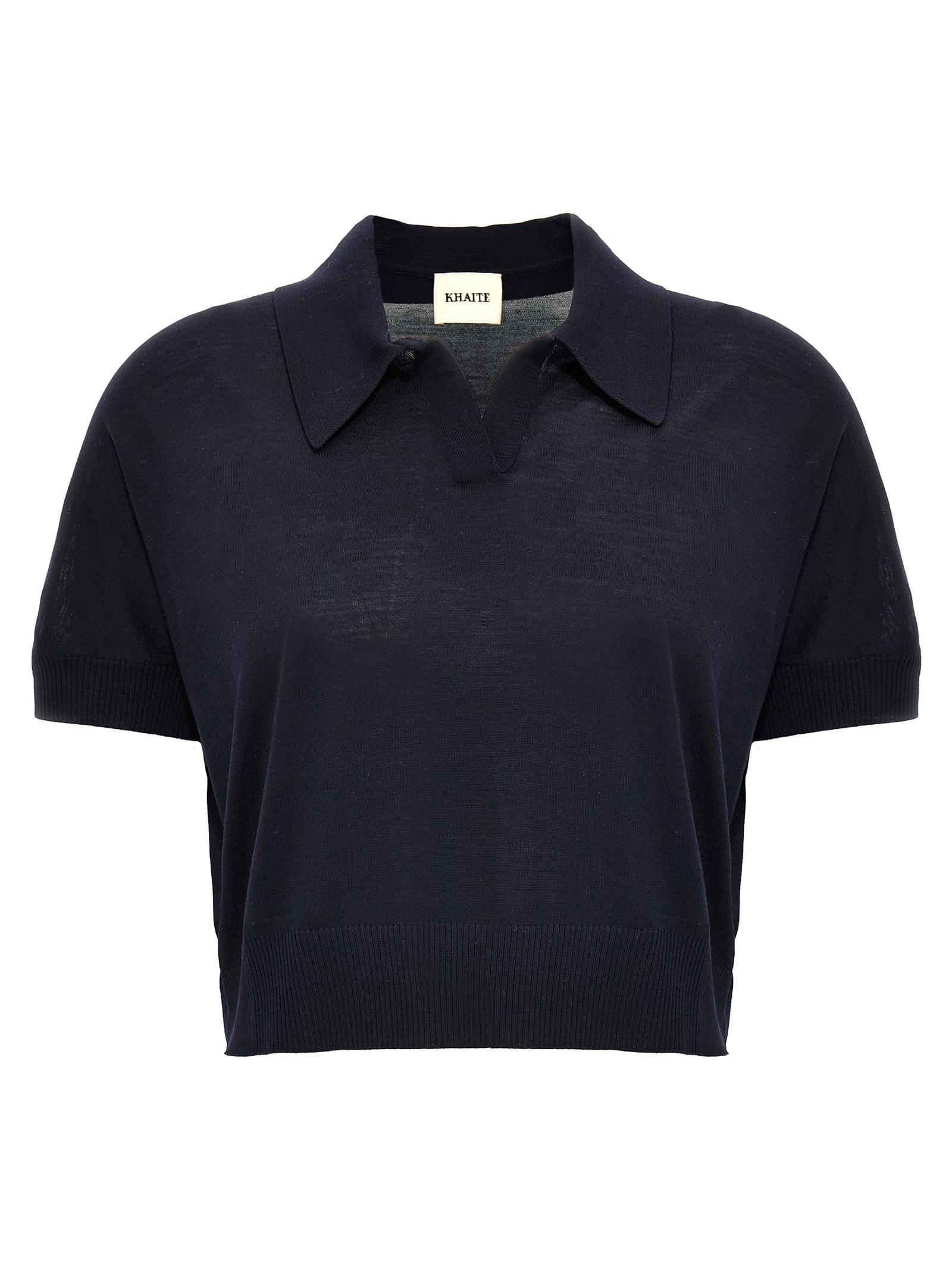 khaite morgane top blue tops - women