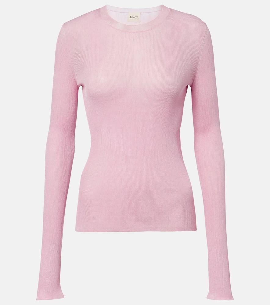 khaite mosi knitted silk top