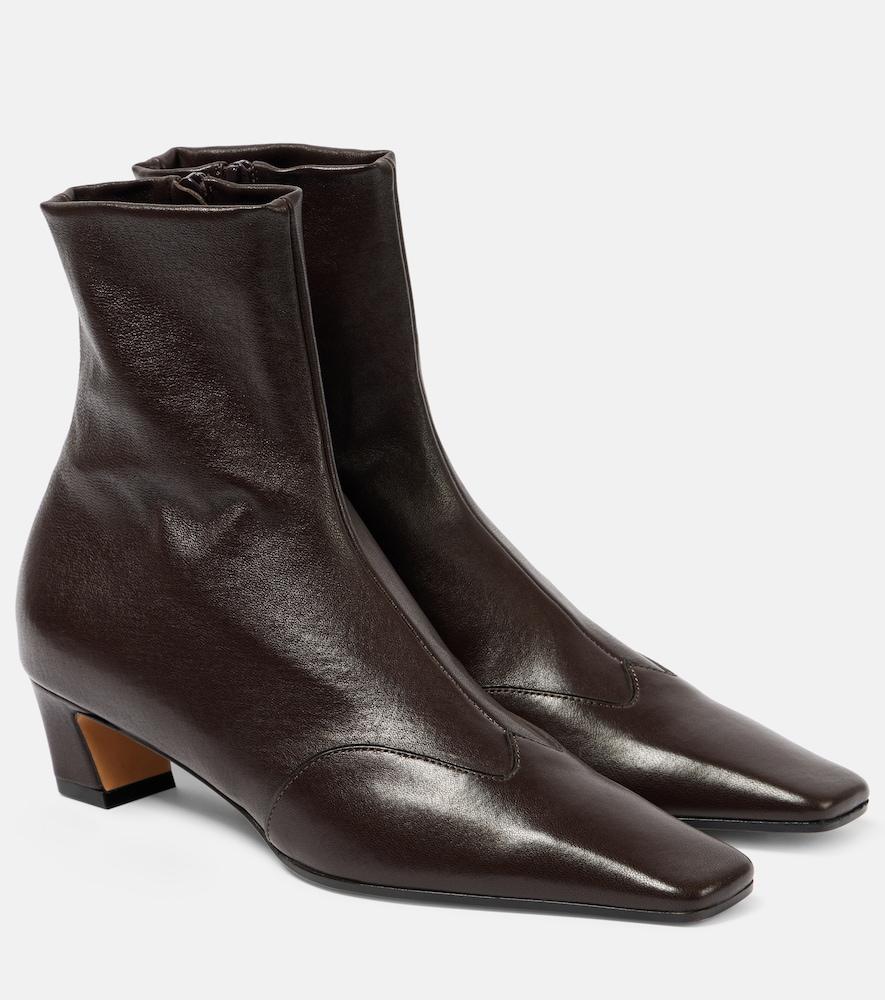 khaite nevada leather ankle boots