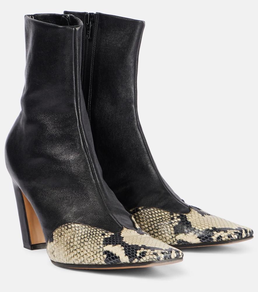 khaite nevada leather ankle boots