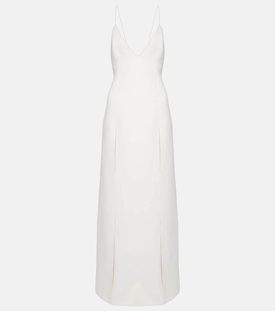 khaite nonya crêpe satin slip dress
