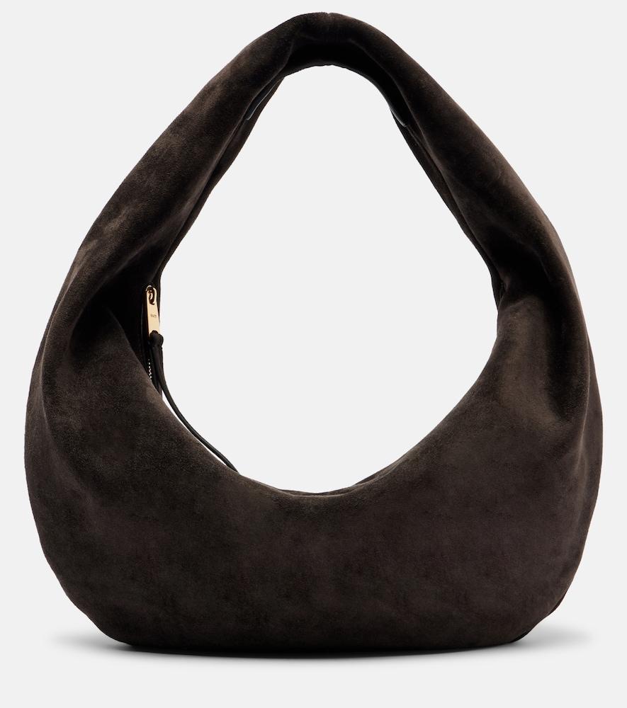 khaite olivia medium suede shoulder bag