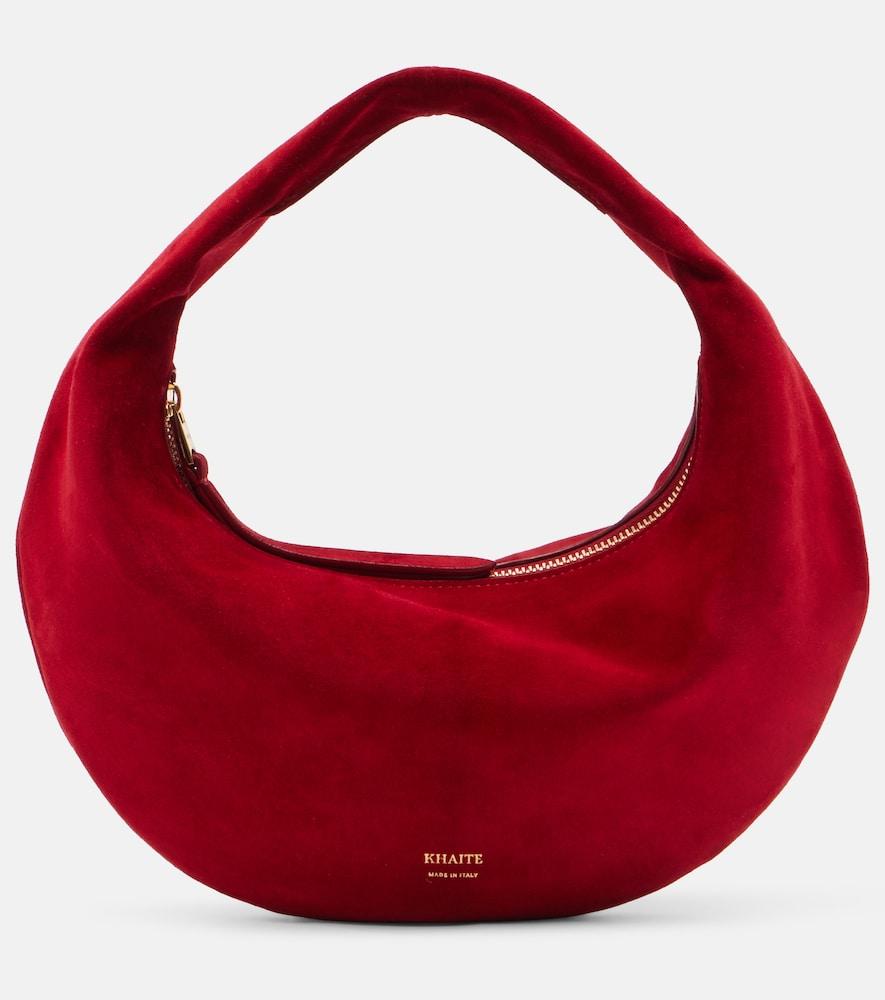 khaite olivia mini suede shoulder bag