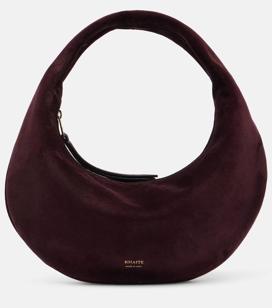 khaite olivia mini suede shoulder bag
