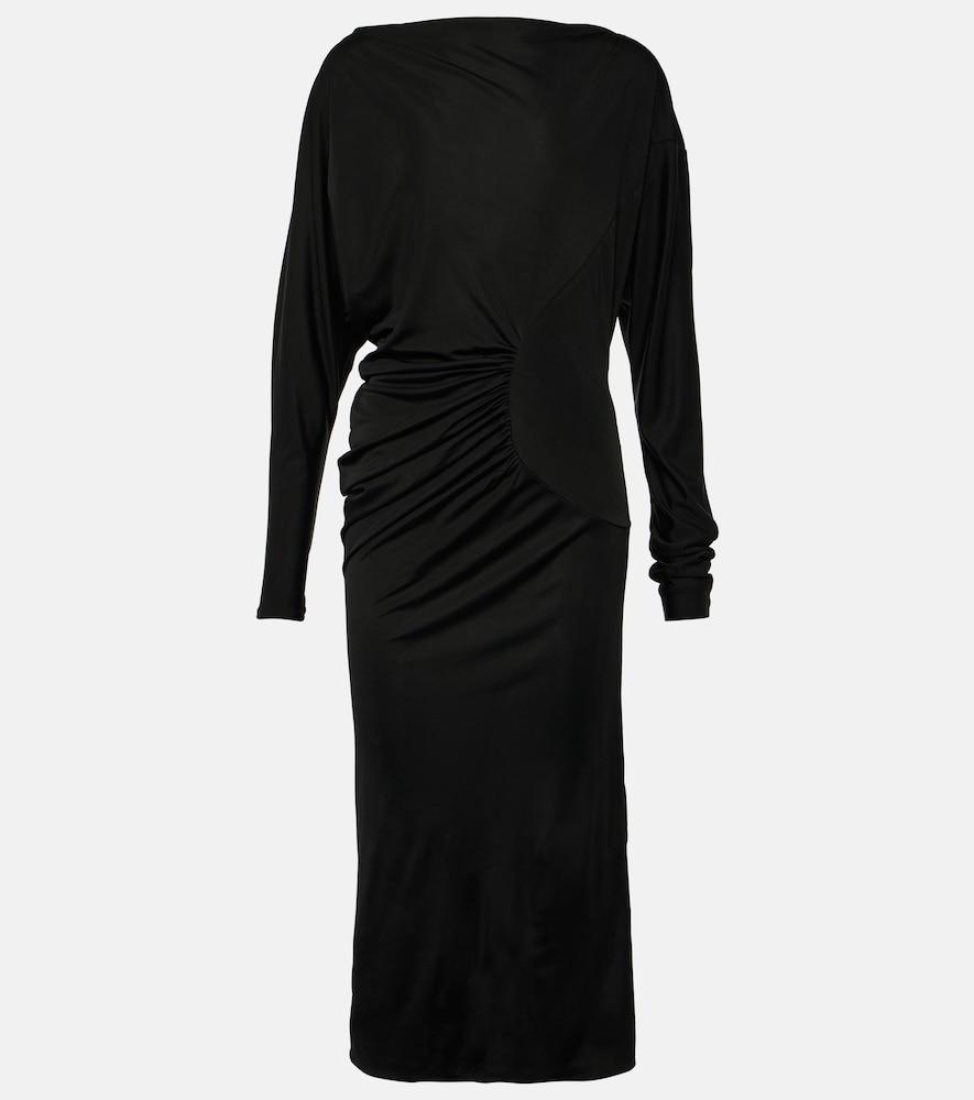 khaite oron ruched jersey maxi dress
