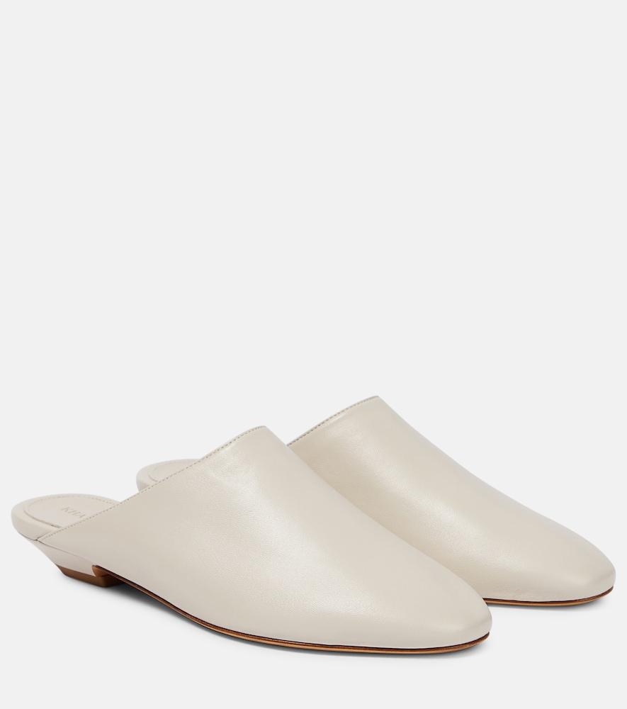 khaite otto leather slippers