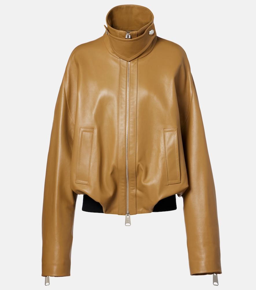 khaite oversized leather jacket
