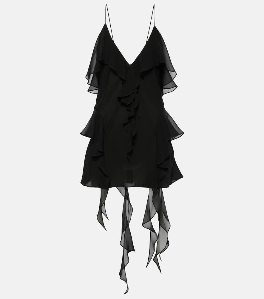 khaite piet ruffled silk chiffon top