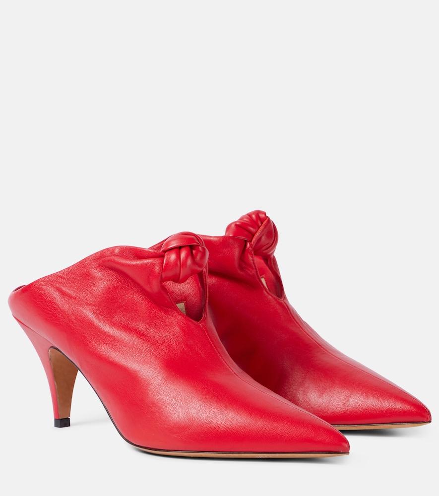khaite rowan leather mules