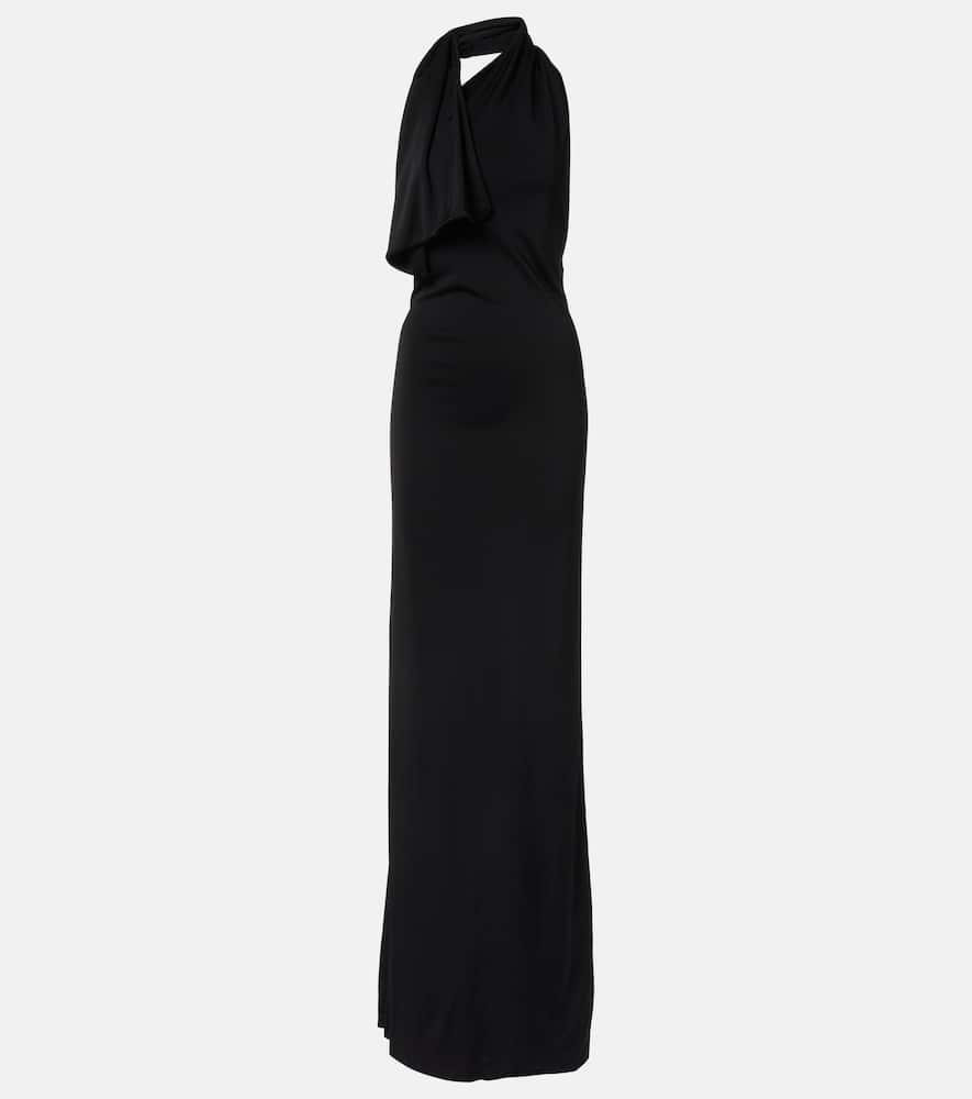 khaite roza draped jersey gown
