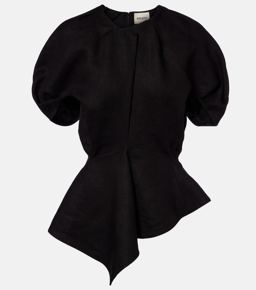 khaite rumi peplum linen