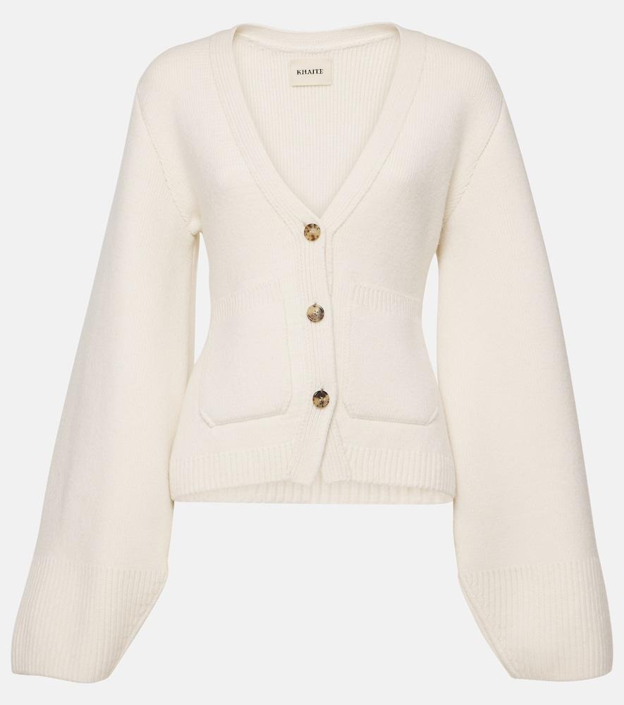 khaite scarlet cashmere cardigan