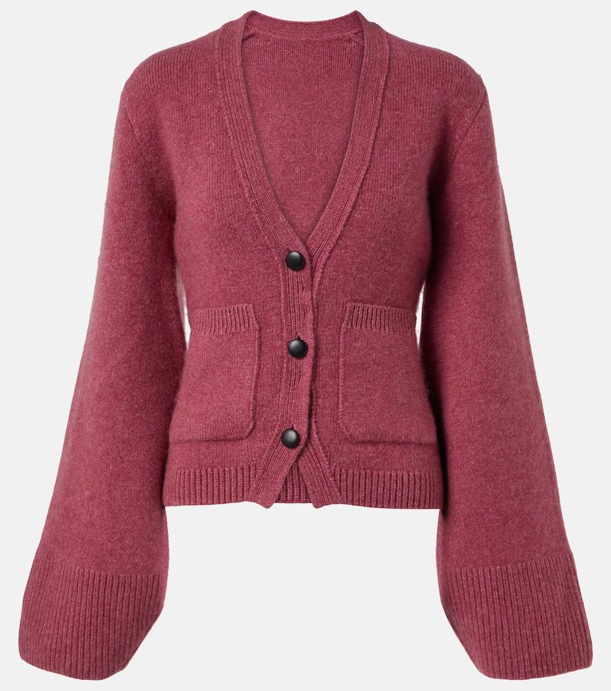 khaite scarlet cashmere cardigan