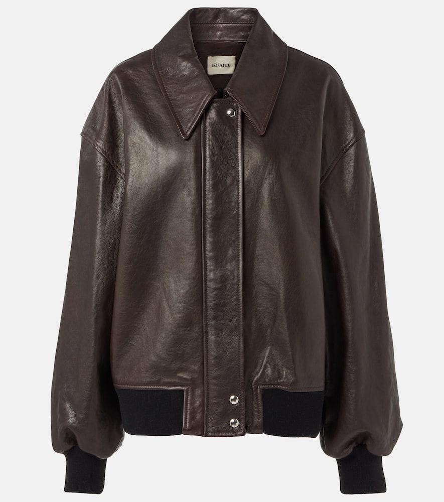 khaite shelman leather blouson