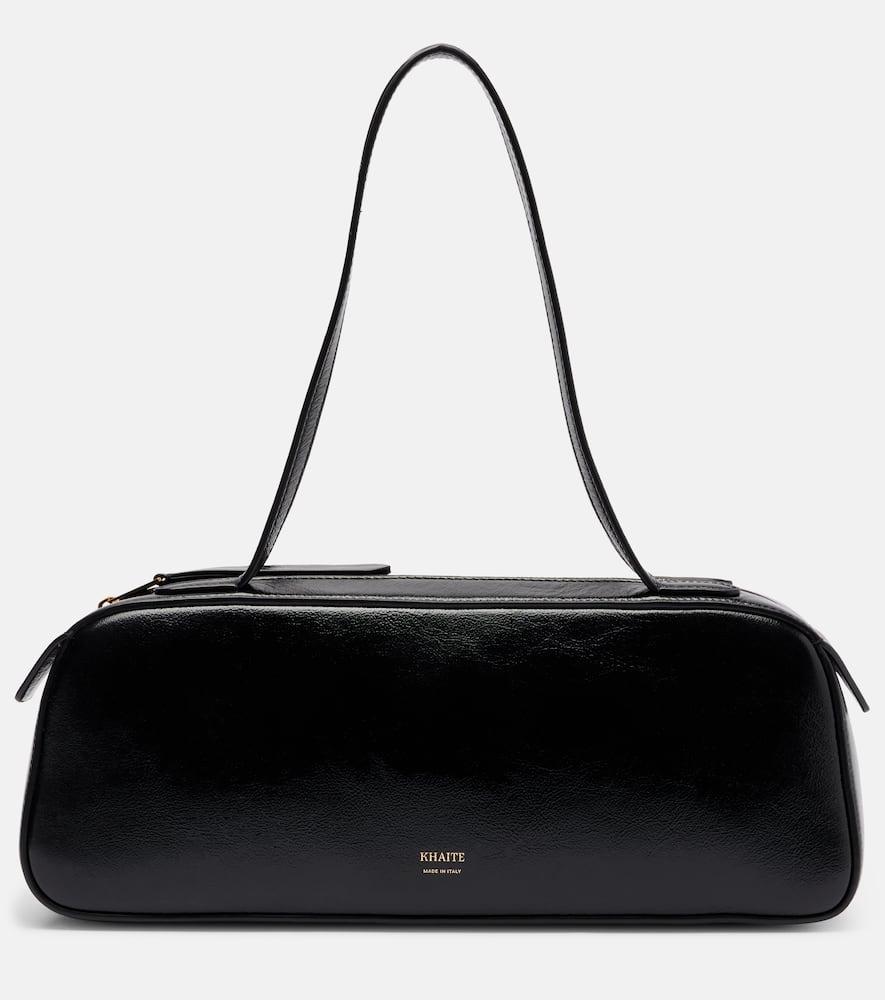 khaite simona patent leather shoulder bag